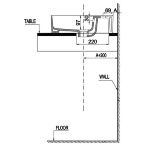 Kích thước chậu Lavabo sứ đặt bàn Sapporo 420 Hafele 588.79.031