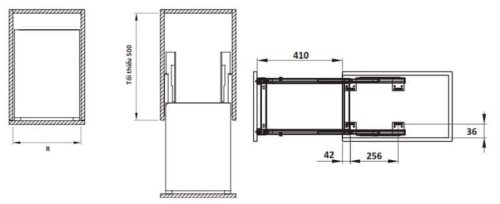 Kích thước của Bộ rổ dao thớt, chai lọ Sonata Hafele 549.20.211 mạ chrome