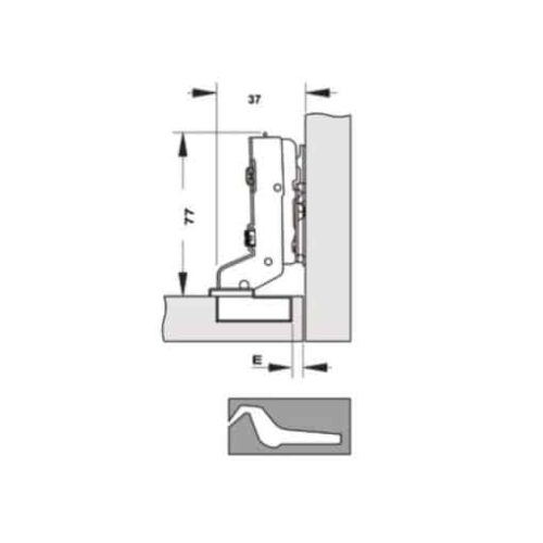 Bản lề Cucina Legato 334.00.066 mạ niken, đen