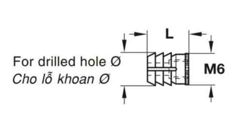 Kích thước của Tắc kê thân ốc liên kết Hafele 039.33.266