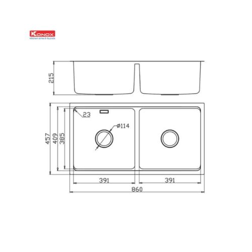 Thiết kế của Chậu rửa bát Konox Workstation - Undermount Sink KN8646DU Dekor