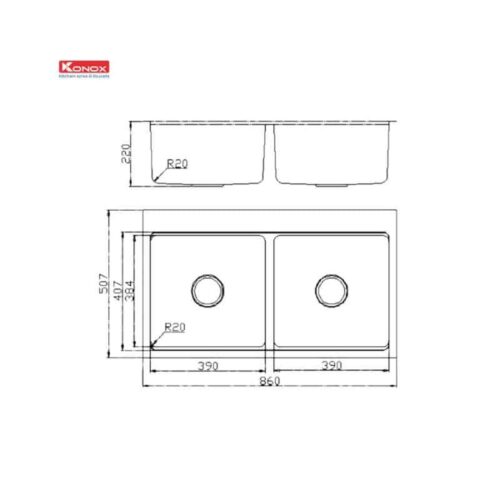 Thiết kế của Chậu rửa bát Workstation Undermount Sink KN8651TD Dekor