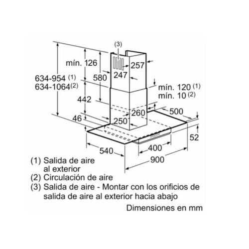 Máy hút mùi Bosch DWA09D650 3 Kích thước máy hút mùi Bosch DWA09D650