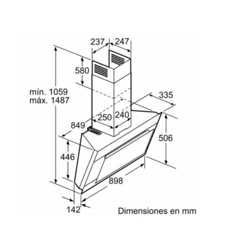 Kích thước máy hút mùi Bosch DWK09M760