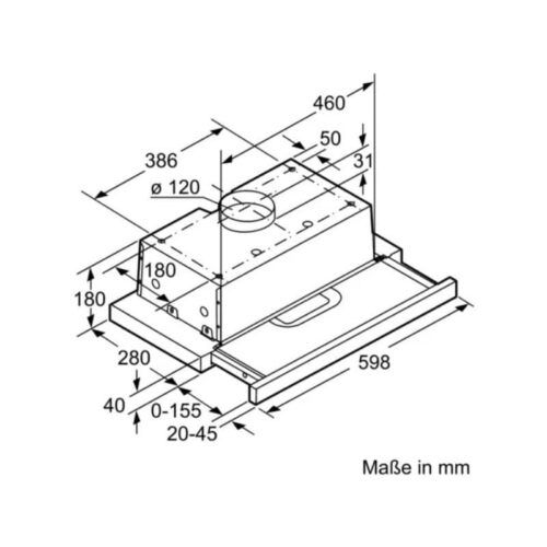 Máy hút mùi Bosch DHI625T 5 Kích thước máy hút mùi Bosch DHI625T