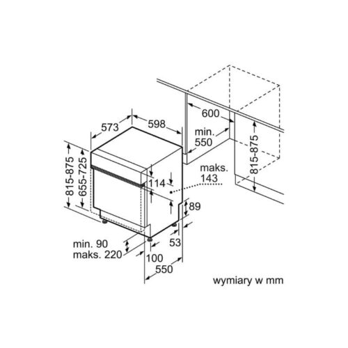 Máy rửa bát Bosch SMI6ECS93E serie 6 7 Kích thước máy rửa bát Bosch SMI6ECS93E serie 6