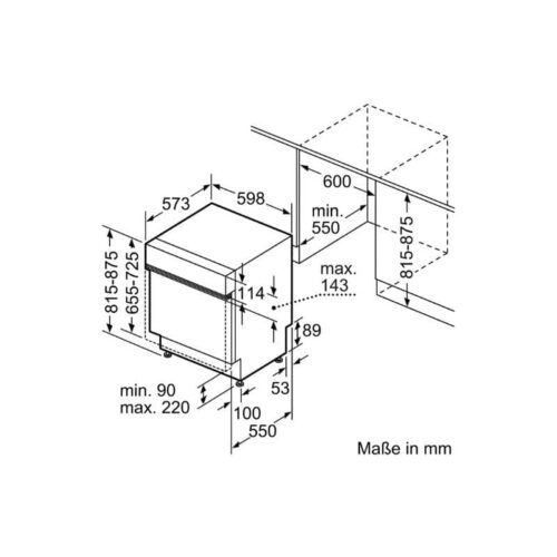 Kích thước máy rửa bát Bosch SMI6ZDS49E serie 6