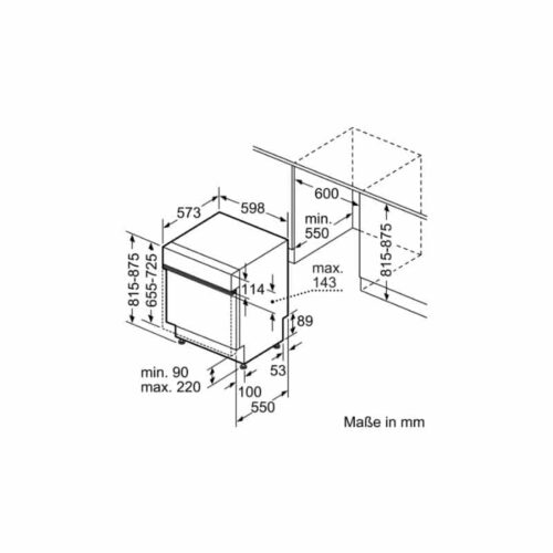 Kích thước máy rửa bát lắp âm Bosch SMI88TS36E