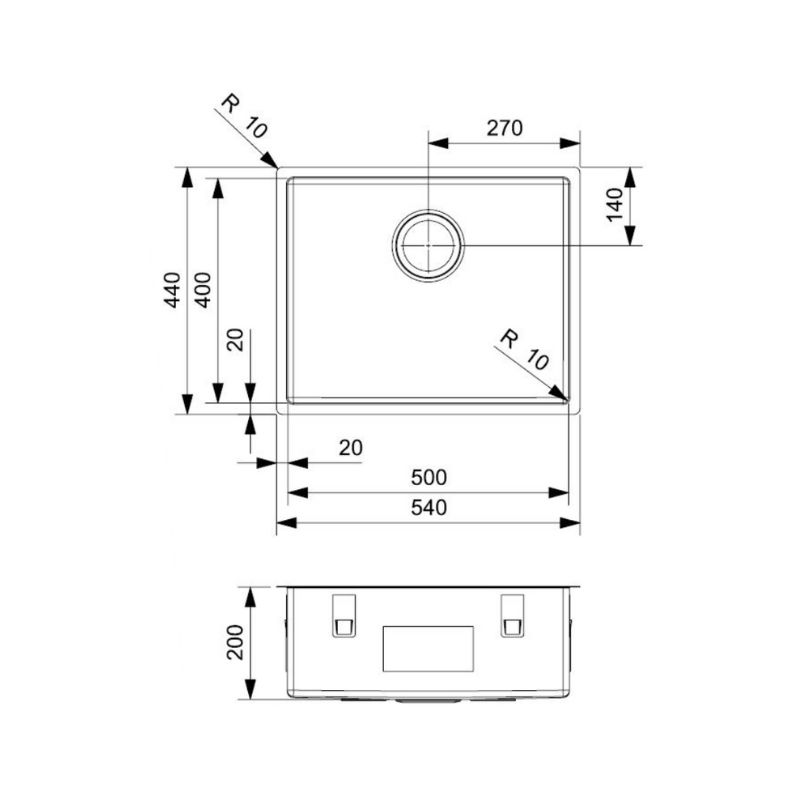 Thiết kế của chậu rửa bát inox 1 hố Reginox MIAMI HMH.R30745 Thiết kế của chậu rửa bát inox 1 hố Reginox MIAMI HMH.R30745