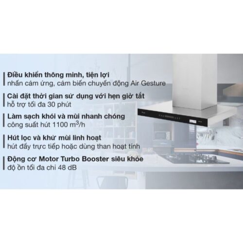 Tính năng máy hút mùi áp tường tuần hoàn Pramie TT32-700 Air