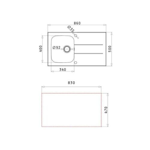 Thiết kế của chậu rửa chén inox 1 hố Elica Concerto 1B 1D – Black 109501230