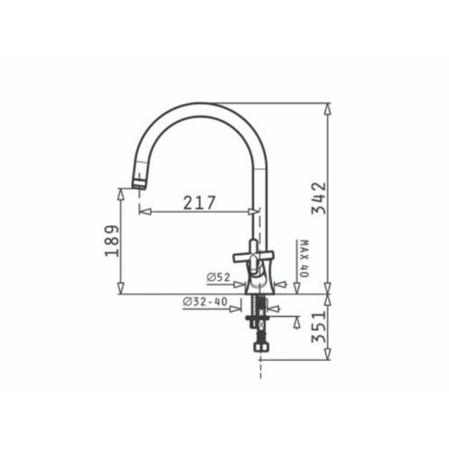 Thiết kế của vòi rửa chén Elica Alegreto Chrome 95131001