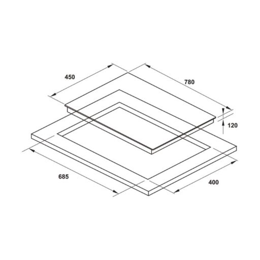 Kích thước bếp ga âm Hafele HC-G782B 538.66.507