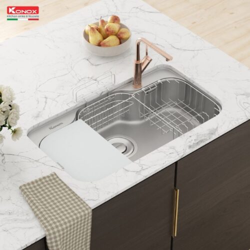 Chậu rửa bát inox 1 hố Konox TARI 9051SR 8 hinh anh 1 chau rua bat inox 1 ho konox tari 9051sr 1