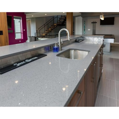 Ảnh thực tế đá nhân tạo Vicostone Sparkling Grey BC217