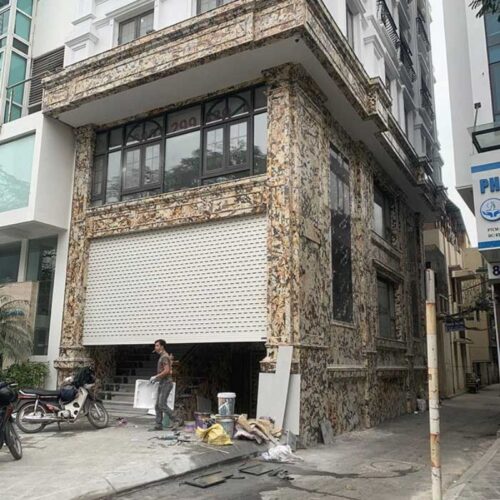 Ảnh thực tế đá ốp mặt tiền ĐOMT-Birch gold
