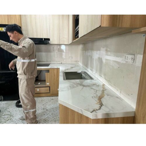 Ảnh đá nung kết ốp bếp