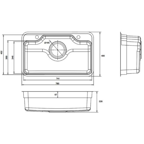 Chậu rửa bát 1 hố Kluger KF7848FS-S78