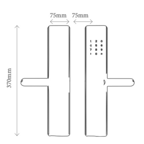Khoá cửa thông minh Avolock AV-64-B 4 Kích thước khoá cửa thông minh Avolock AV-64-B