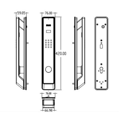 Kích thước khóa thông minh Avolock AL-80FRVT-B