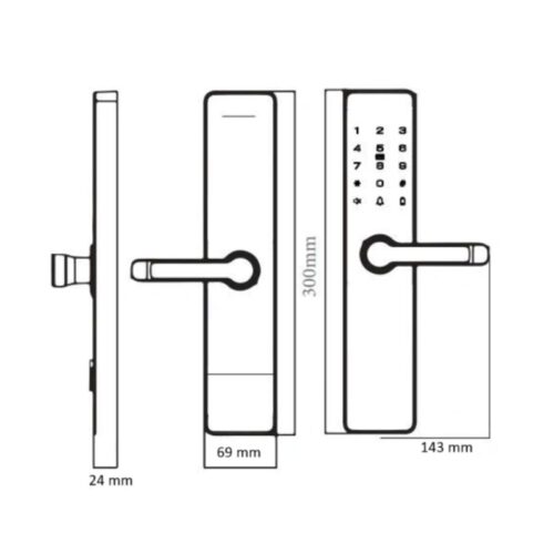 Khóa cửa vân tay Avolock AV-63-Gold 3 Kích thước khóa cửa vân tay Avolock AV-63-Gold