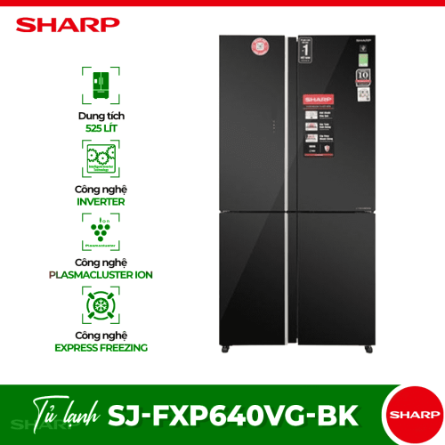Tủ lạnh 4 cánh 572 lít Sharp SJ-FXP640VG-BK