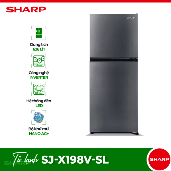 Tủ Lạnh 2 cánh Inverter 181 Lít Sharp SJ-X198V-SL 5 sj x198v sl optimized