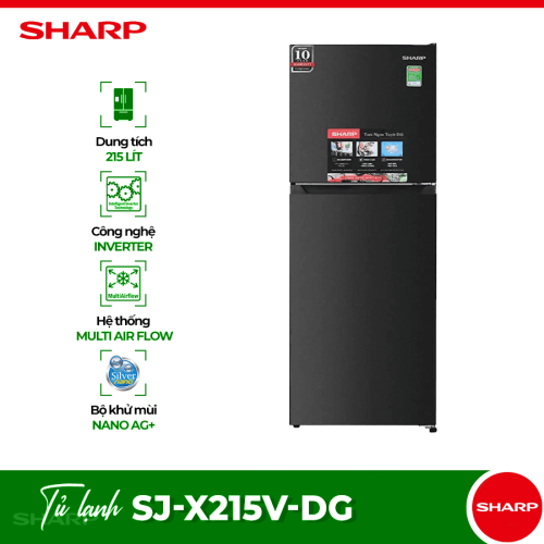 Tủ Lạnh 2 cánh Inverter 197 Lít Sharp SJ-X215V-DG