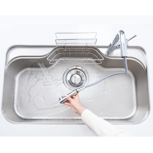 Ảnh thực tế chậu rửa bát inox 1 hố Konox TARI 9051SR Ảnh thực tế chậu rửa bát inox 1 hố Konox TARI 9051SR