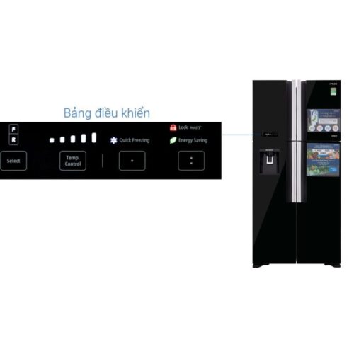 Tủ lạnh 4 cánh Inverter 540 lít Hitachi FW690PGV7 GBK 5 Bảng điều khiển tủ lạnh 4 cánh Inverter 540 lít Hitachi FW690PGV7 GBK