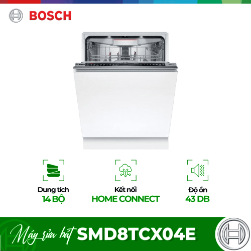 Máy rửa bát âm tủ Bosch SMD8TCX04E Serie 8