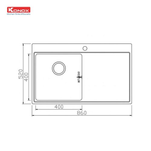 Kích thước chậu rửa bát Konox Unico 8652