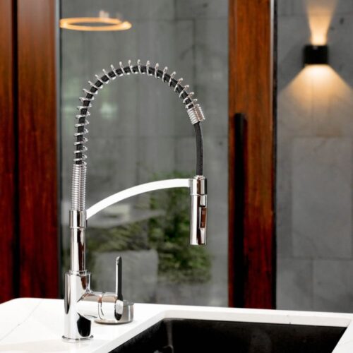Vòi rửa bát Wasserwerk WK 3 chrome with spiral spring 700550 3 anh voi rua bat wasserwerk wk 3 chrome with spiral spring 700550