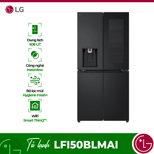 Tủ Lạnh 4 cánh Multi Door Inverter 508 Lít LG LFI50BLMAI