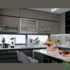 Mẫu tủ bếp Inox cánh kính cường lực CKCL04 - Tủ bếp chữ L, hiện đại