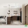 Mẫu tủ bếp nhựa cánh Melamine TBNM03 - Tủ bếp chữ L, hiện đại