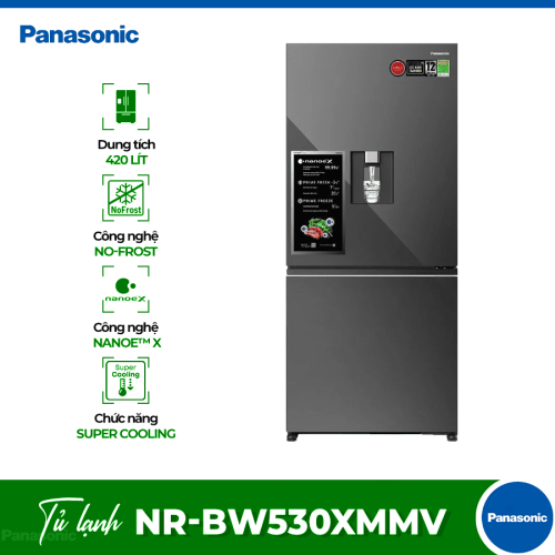 Tủ Lạnh 2 cánh Inverter 500 Lít Panasonic NR-BW530XMMV