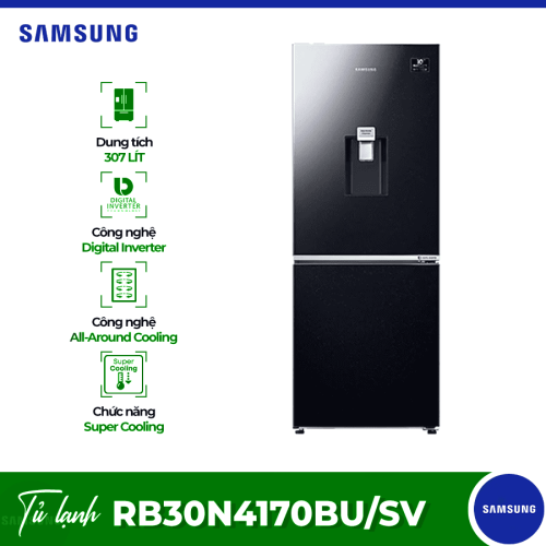 Tủ Lạnh 2 cánh Inverter 307 Lít Samsung RB30N4170BU/SV
