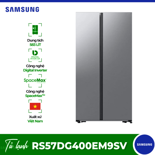 Tủ lạnh 2 cánh side by side Inverter 583 Lít Samsung RS57DG400EM9SV