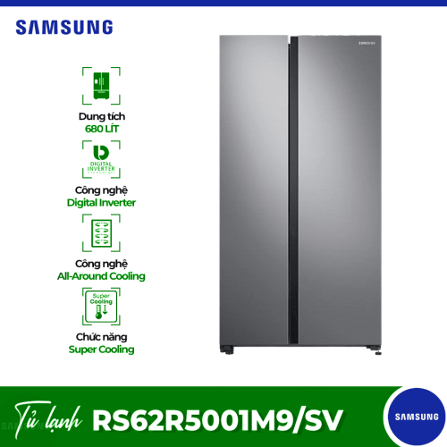 Tủ Lạnh 2 cánh side by side Inverter 680 Lít Samsung RS62R5001M9/SV