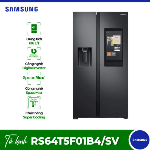 Tủ lạnh 2 cánh side by side 616 lít Samsung RS64T5F01B4/SV