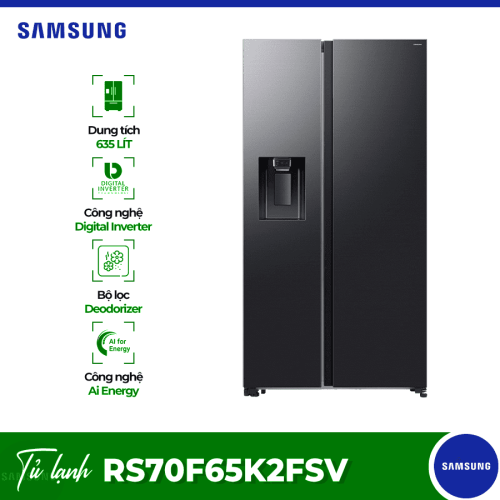 Tủ lạnh Samsung Inverter 635 lít Side By Side RS70F65K2FSV