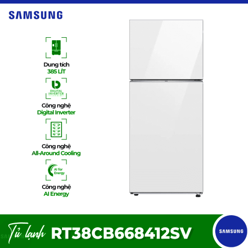 Tủ Lạnh 2 cánh Inverter 385 lít Bespoke Samsung RT38CB668412SV