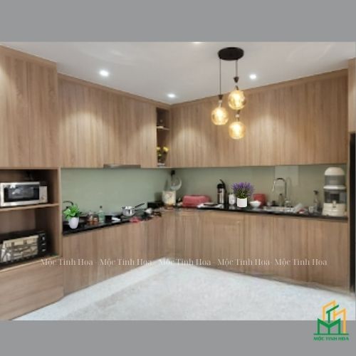 Tủ bếp An Cường AC014 - Tủ bếp chữ L, hiện đại