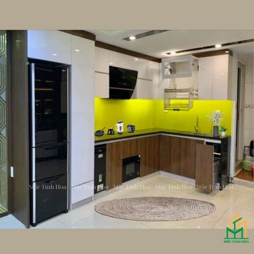 Tủ bếp gỗ An Cường AC016 - Tủ bếp chữ L, hiện đại