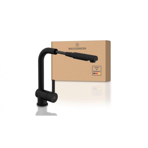 Vòi rửa bát Wasserwerk WK 4 Black 700416 màu đen có dây rút