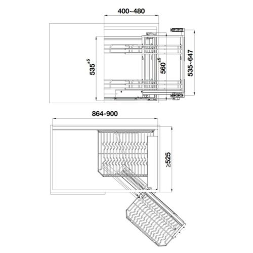 Kich gia goc lien hoan inox304 mo phai hafele kason 548 21 022