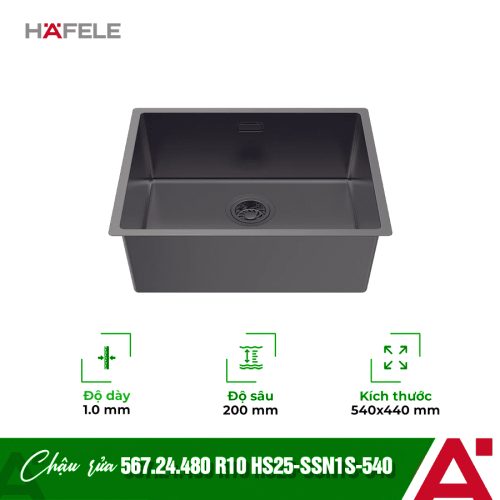 Chậu rửa bát Hafele R10 HS25-SSN1S-540 567.24.480 Titan (Sao chép)