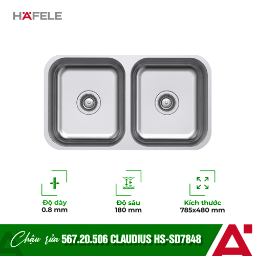 Chậu rửa chén bát Hafele CLAUDIUS HS-SD7848 567.20.506