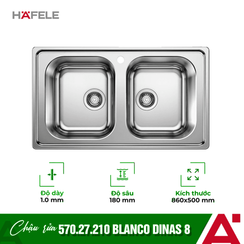 Chậu rửa chén bát inox Hafele Blanco - DINAS 8 570.27.210